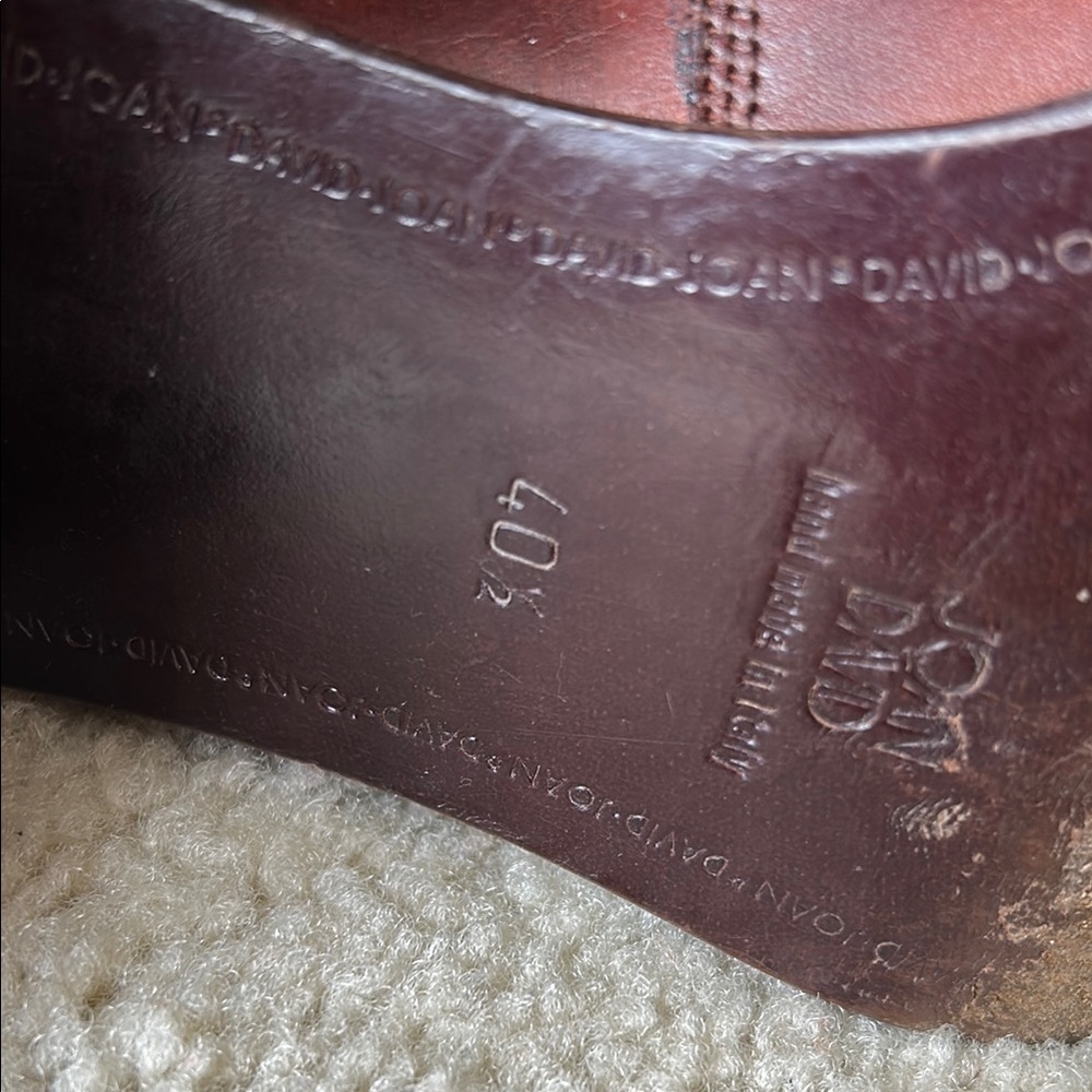 Joan & David Brown Leather Heeled Ankle Boots Italy Buckle Strap EU 40.5 Chelsea - Picture 9 of 14